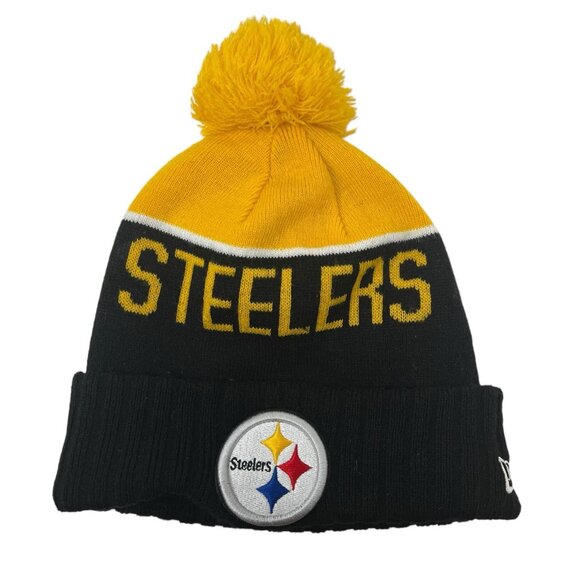 Pittsburgh Steelers New Era Knit Beanie Ski Cap Hat Pom Pom Logo Football NFL - Picture 1 of 3